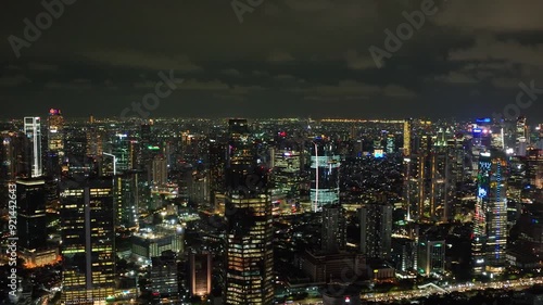 Wallpaper Mural Aerial view of streets and residential areas of Jakarta at night. Torontodigital.ca