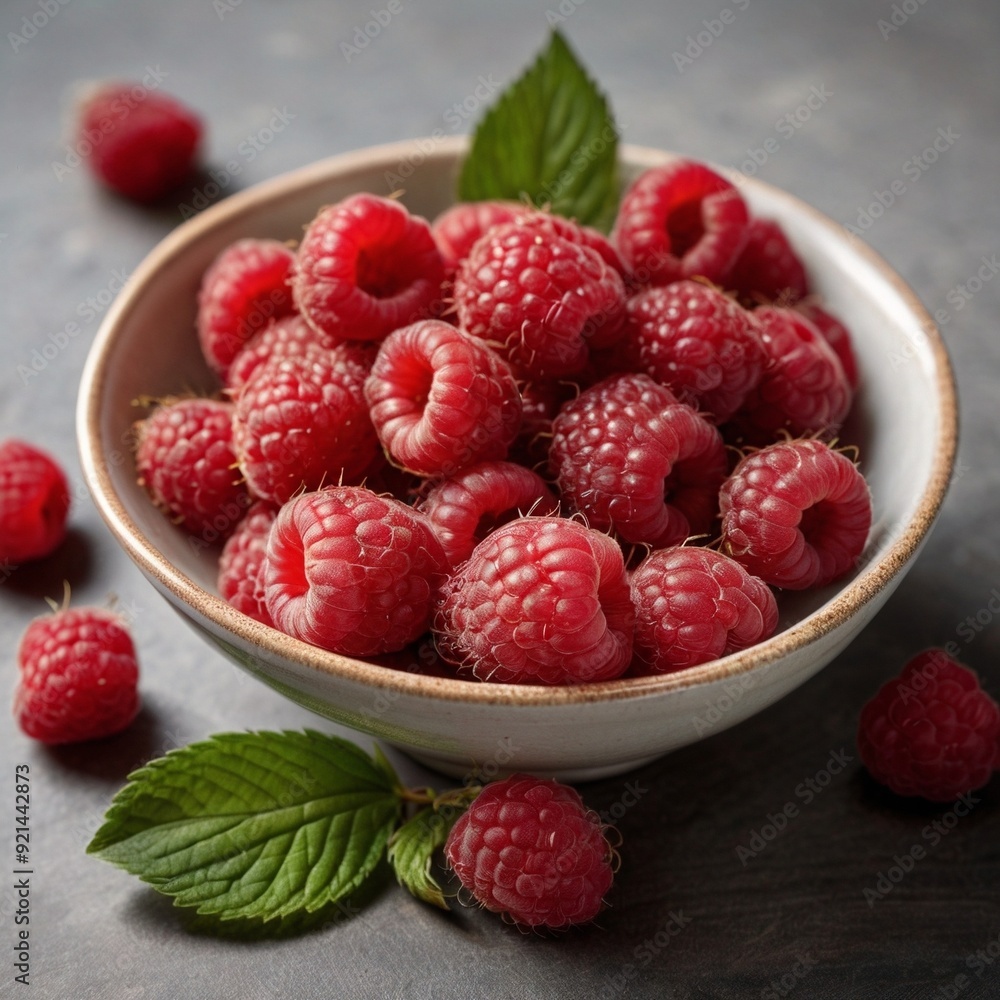 Delicious Red Tasty Raspberry Berry Fruits on a plate