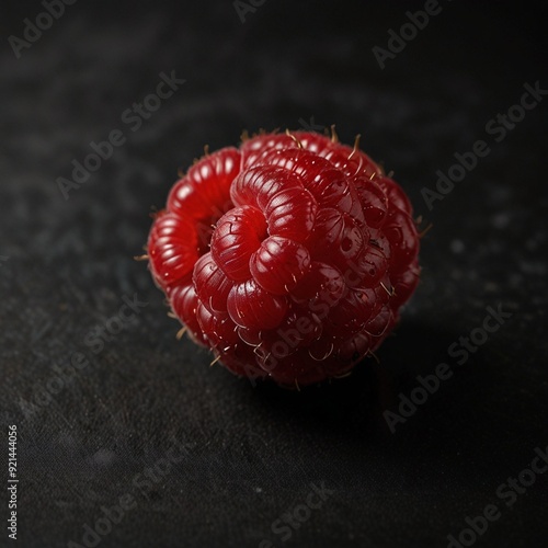 Delicious Red Tasty Rasoberry Berry Fruit black background photo