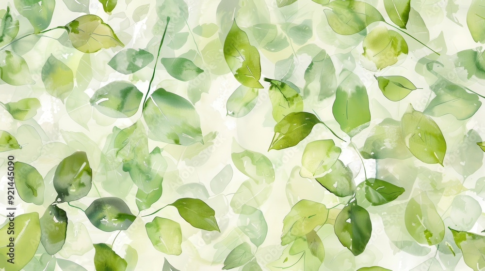 Green leaves fluttering gracefully in the sunlight, creating a calm and refreshing atmosphere Green leaves fluttering gracefully in the sunlight, creating a calm and refreshing atmosphere