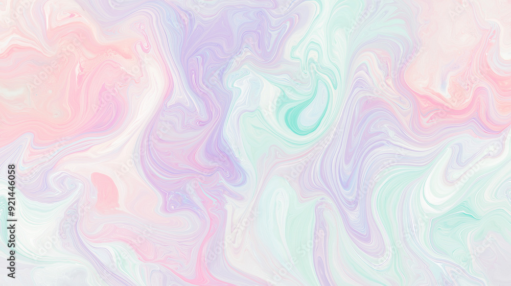 Naklejka premium Marbled paper background in pastel tones