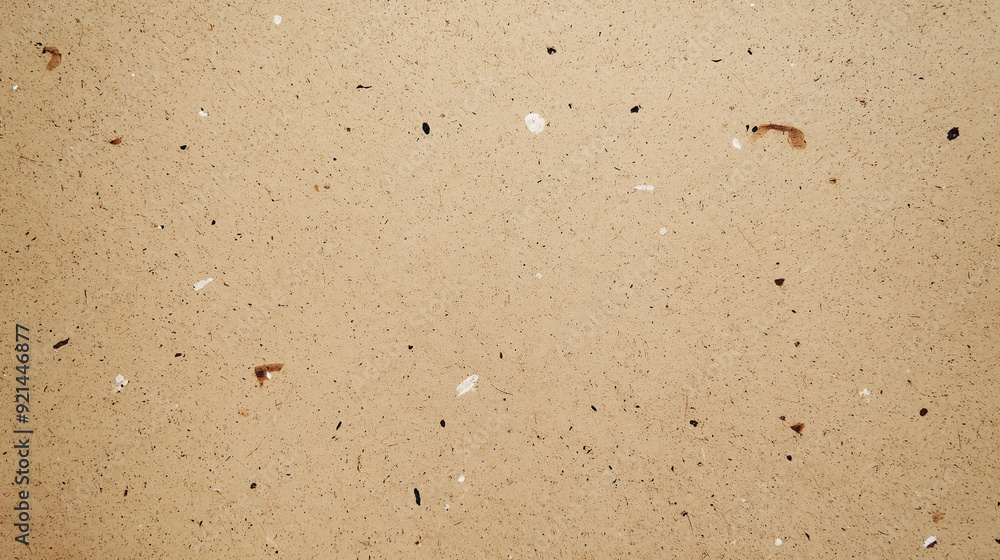 Recycled kraft paper background with flecks and fibers Recycled kraft paper background with flecks and fibers