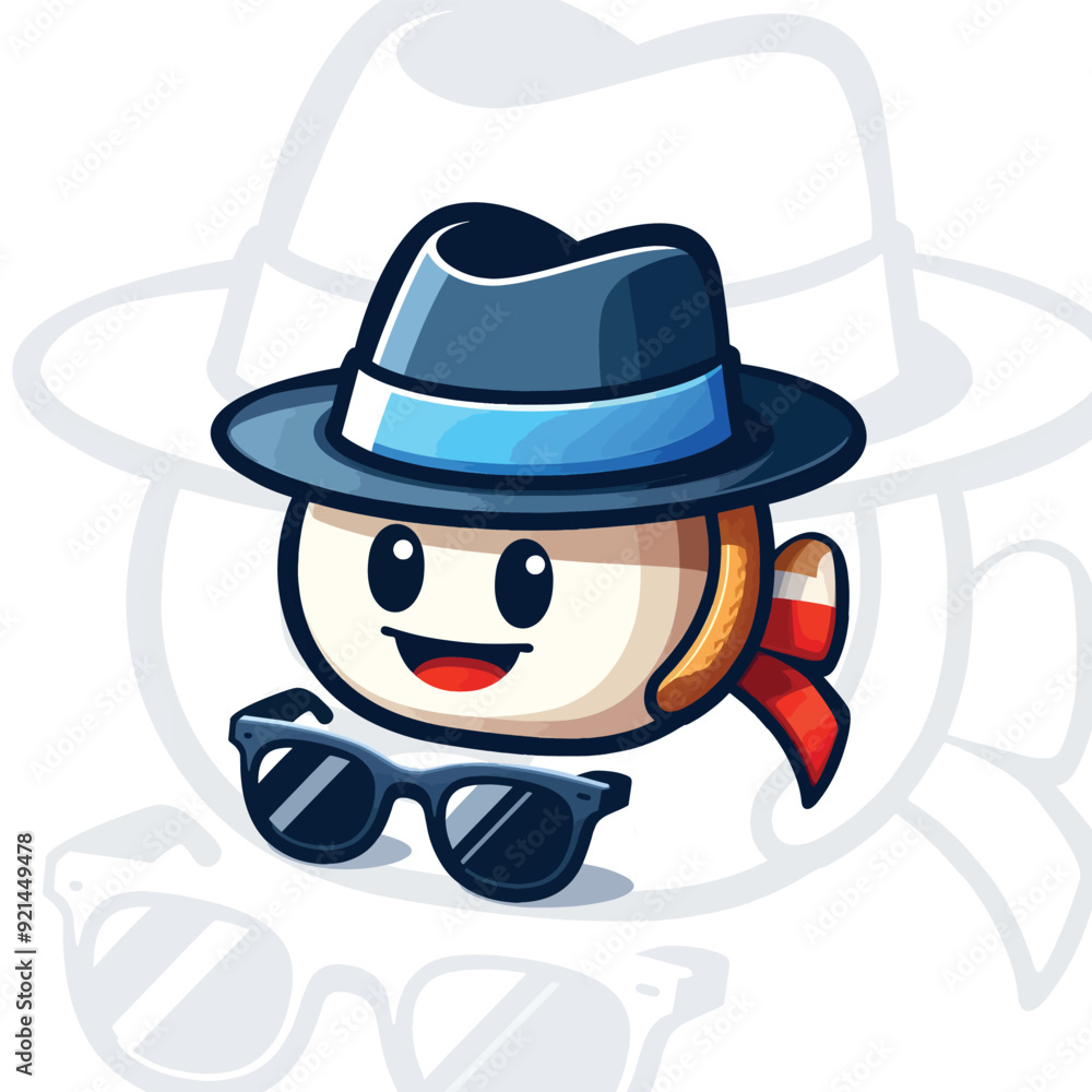 Cute Cartoon Character Logo with Hat and Sunglasses for Fun Branding, Adorable Smiley Mascot Logo with Stylish Hat and Trendy Sunglasses, Playful Character Logo Featuring Cute Emoji in Hat and Shades Cute Cartoon Character Logo with Hat and Sunglasses for Fun Branding, Adorable Smiley Mascot Logo with Stylish Hat and Trendy Sunglasses, Playful Character Logo Featuring Cute Emoji in Hat and Shades