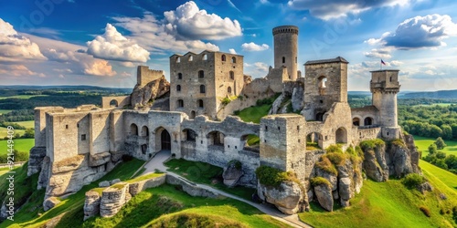 Ruins of the Ogrodzieniec medieval castle in Poland , Ogrodzieniec, castle, ruins, medieval, history, architecture, stone