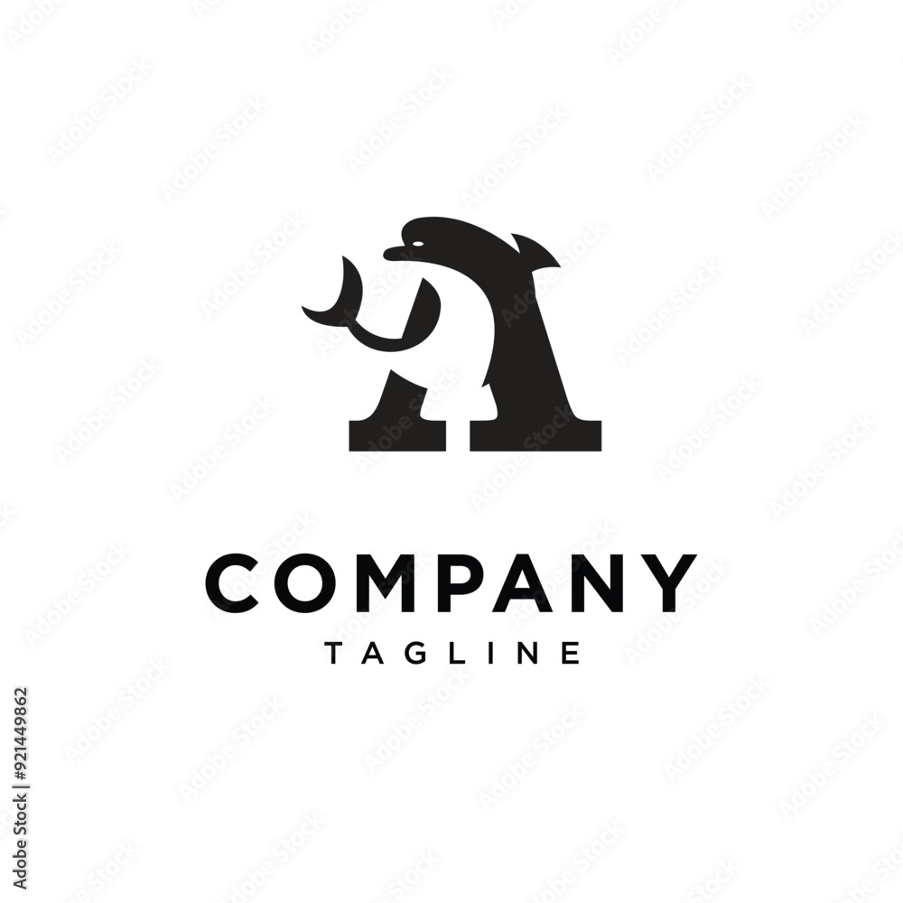 Letter A Dolphin Logo Icon Letter A Dolphin Logo Icon