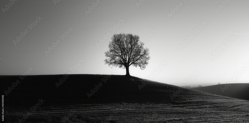 Obraz premium Minimalist Elegance. Black and White HD Wallpaper with High Detail on Plain Background