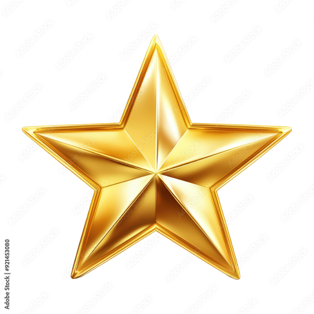 Golden Star With Smooth Surface And Soft Reflections, Isolated On Transparent Png Background, Perfect For Game Achievements And Rewards . Generative ai Golden Star With Smooth Surface And Soft Reflections, Isolated On Transparent Png Background, Perfect For Game Achievements And Rewards . Generative ai