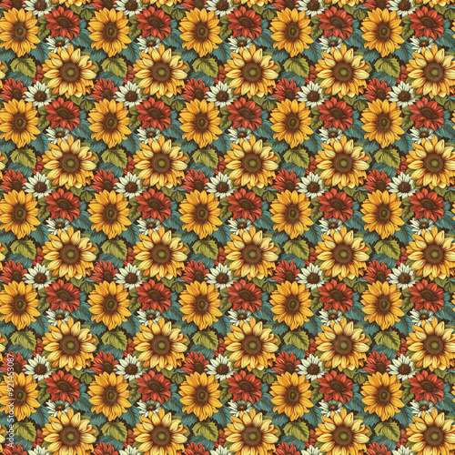 seamless floral pattern print, bouquets, flower compositions