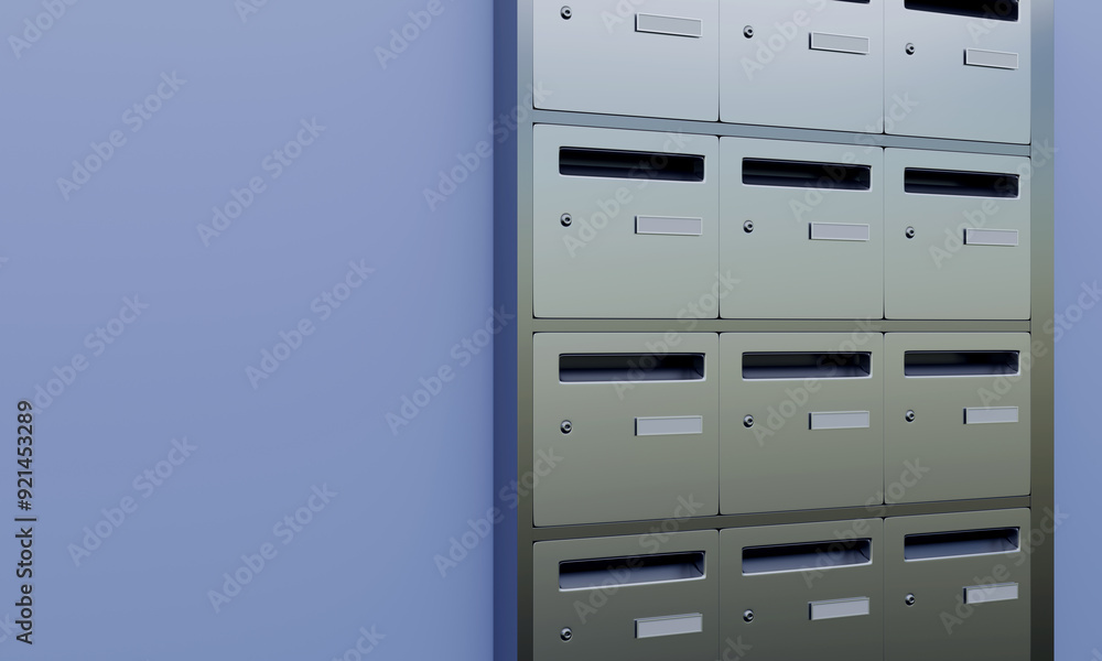 Mailboxes in the lobby of a building Mailboxes in the lobby of a building