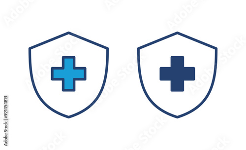 Health insurance icon vector. Insurance health document icon