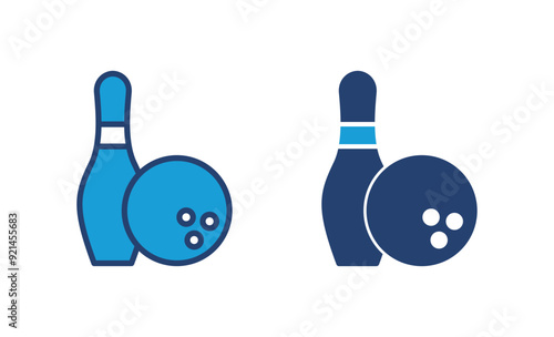 Bowling icon vector. bowling ball and pin icon. bowling pins