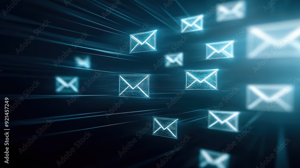 Email client displaying multiple unknown emails, illustrating the potential cyber risks and the need for caution Email client displaying multiple unknown emails, illustrating the potential cyber risks and the need for caution