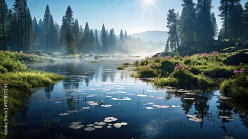 beautiful nature landscape panoramic photo