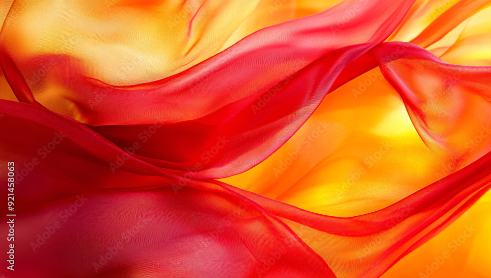 Fototapeta premium Abstract silk background with flowing red, yellow, and orange