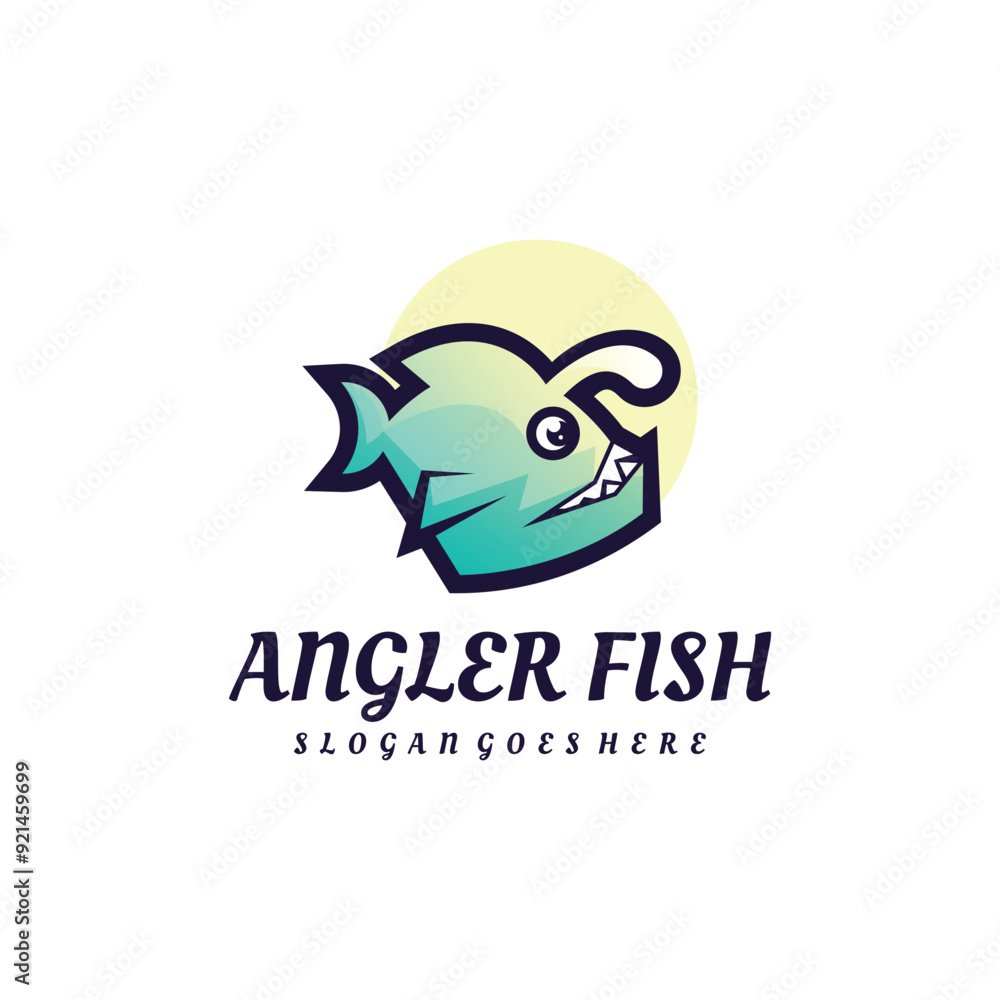 Vector angler fish simple mascot logo Vector angler fish simple mascot logo