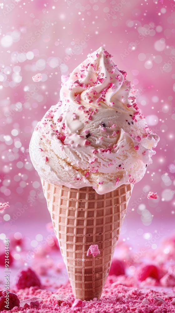 Sweet Delights. Ice cream treat on a high-detailed plain background Sweet Delights. Ice cream treat on a high-detailed plain background