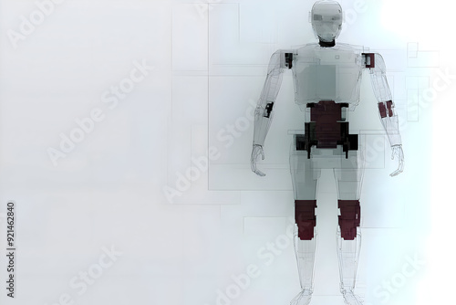 Futuristic Humanoid AI Robot: Advanced Artificial Intelligence Android Concept photo