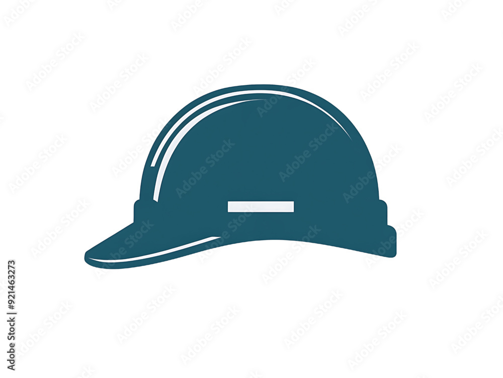 Minimalist Hard Hat Icon isolated on white background,blue hat Minimalist Hard Hat Icon isolated on white background,blue hat