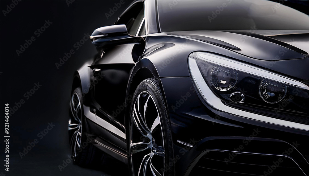black car on dark background black car on dark background