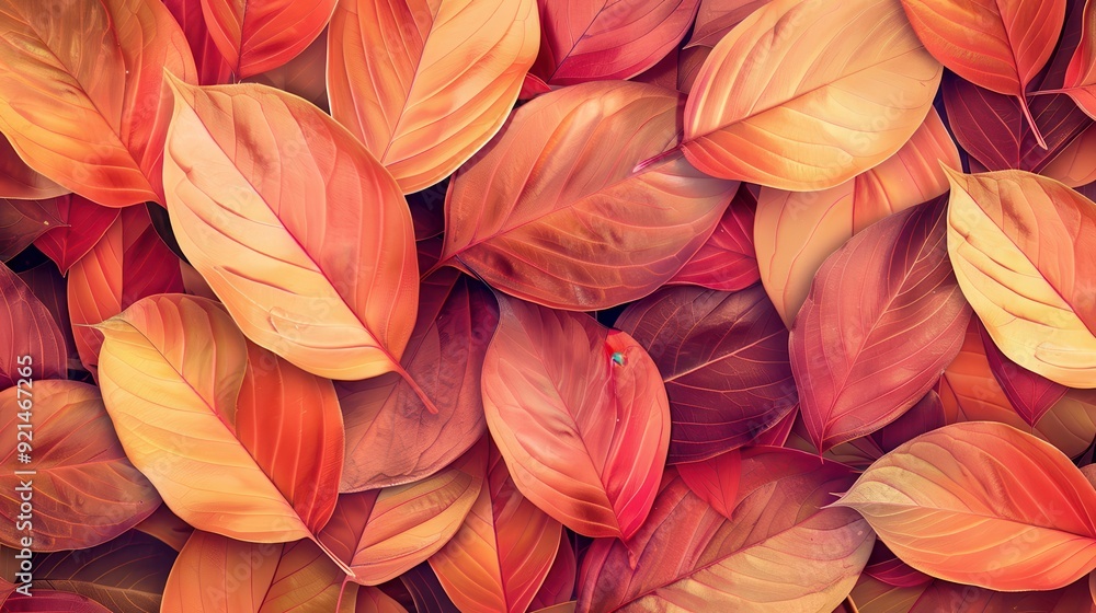 An array of vibrant autumn leaves covers the ground, showcasing rich colors and textures typical of the season An array of vibrant autumn leaves covers the ground, showcasing rich colors and textures typical of the season
