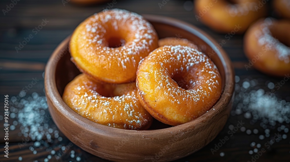 Freshly Baked Donuts in a Bowl Freshly Baked Donuts in a Bowl