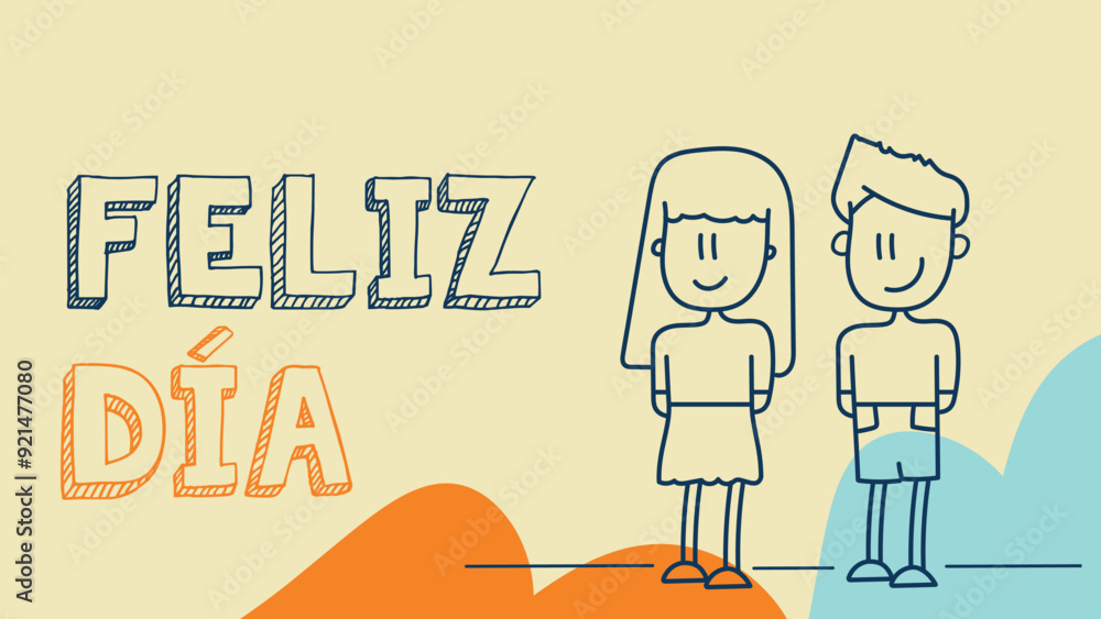Naklejka premium feliz día infancias, niño