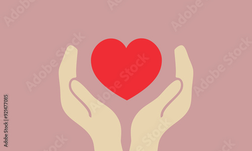 caridad, manos abrazando icono de corazón