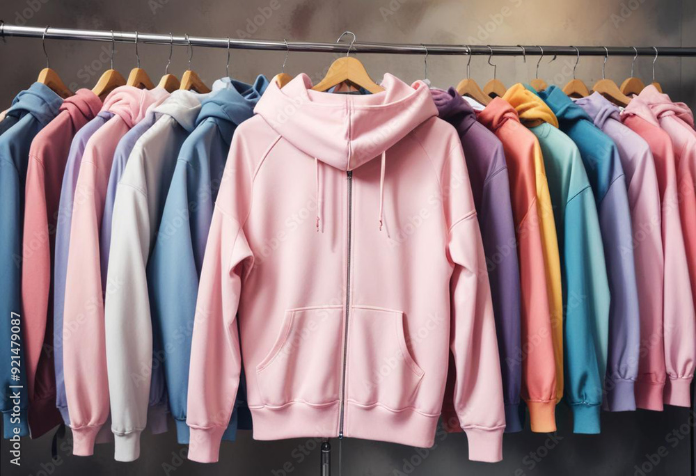 Fototapeta premium Cropped hoodie mockup template