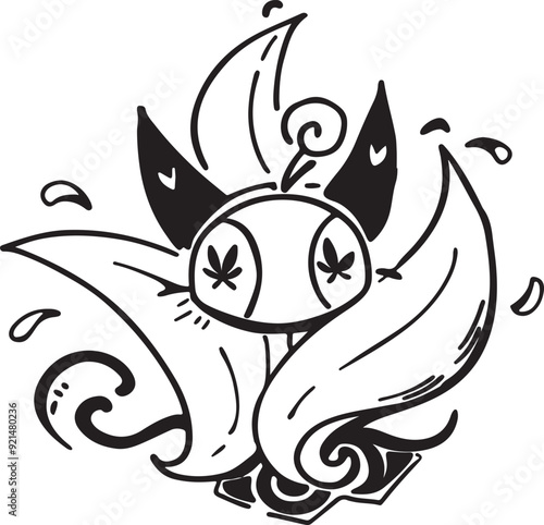 Mandalas black color vector outline. Style Coloring flower