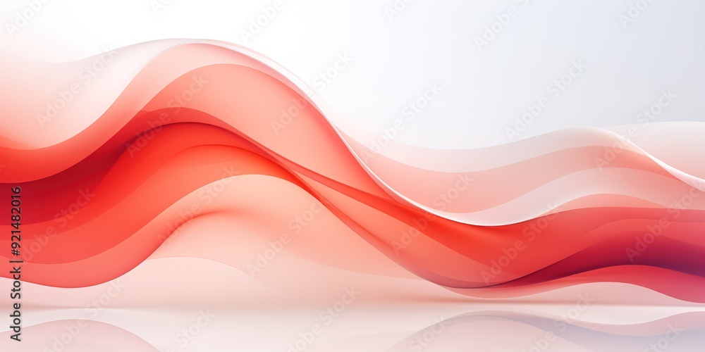 Abstract background with red and white flowing curves.