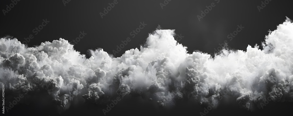Abstract White Ink Cloud Formations Against a Dark Background Abstract White Ink Cloud Formations Against a Dark Background