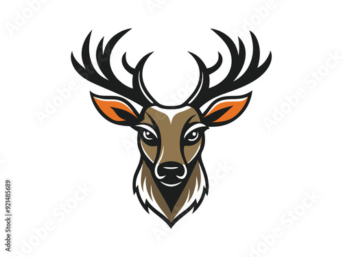 caribou head logo vector illustration 