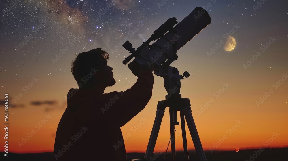 Astronomers peer through telescopes to explore the mysteries of the boundless sky. Astronomers peer through telescopes to explore the mysteries of the boundless sky.