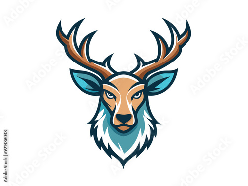 caribou head logo vector illustration 