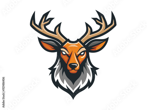 caribou head logo vector illustration 