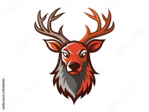 caribou head logo vector illustration 