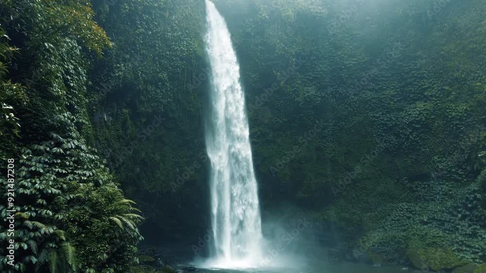 Aerial view of Nungnung waterfall in Bali, Indonesia Aerial view of Nungnung waterfall in Bali, Indonesia