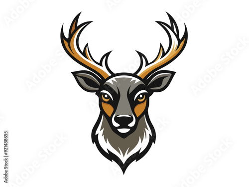 caribou head logo vector illustration 