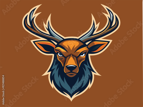 caribou head logo vector illustration 