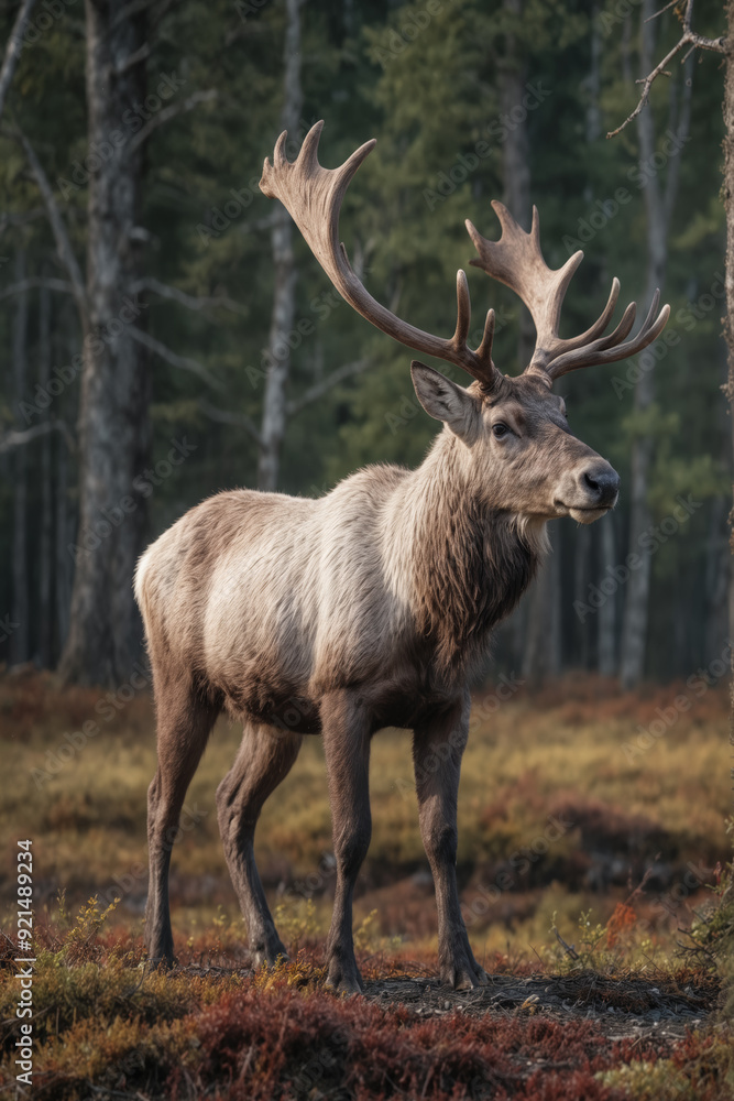 Majestic Caribou in Autumn Forest Majestic Caribou in Autumn Forest