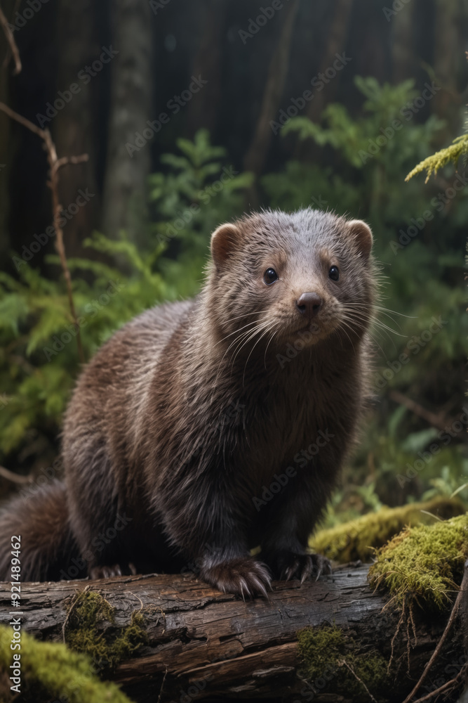 Obraz premium Mink in Lush Forest