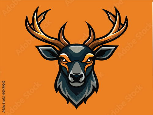 caribou head logo vector illustration 
