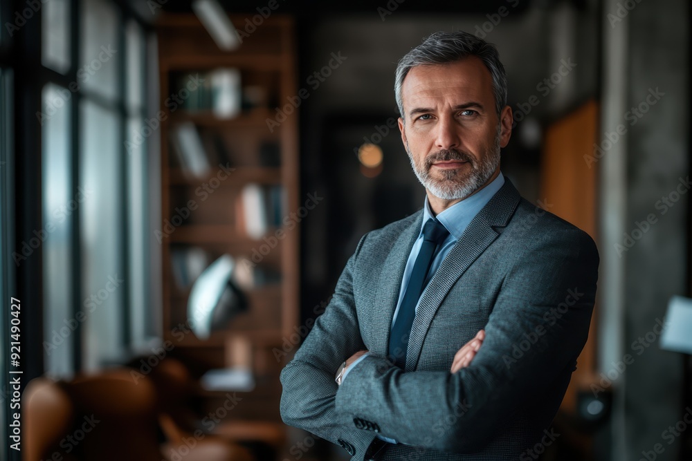 Distinguished Business Leader in an Elegant Office. Generative AI. Distinguished Business Leader in an Elegant Office. Generative AI.