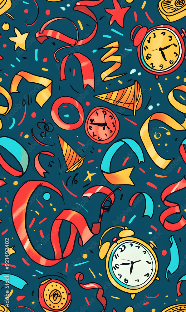 New Year and Christmas 2d cartoon or graphic advertising background, Seamless pattern New Year and Christmas 2d cartoon or graphic advertising background, Seamless pattern