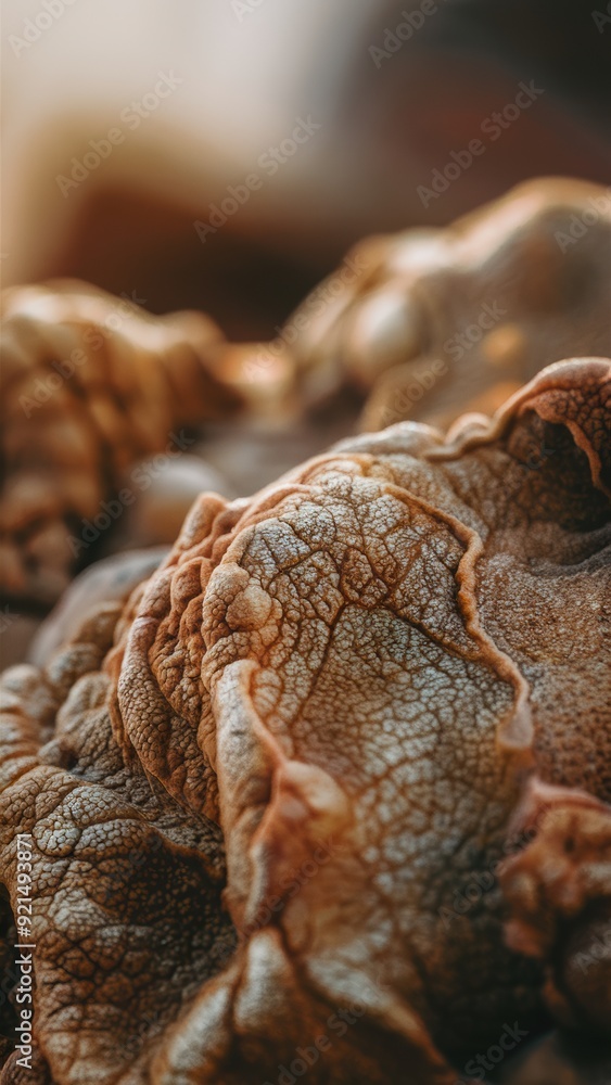 A close up of a pile of brown and tan colored material, AI