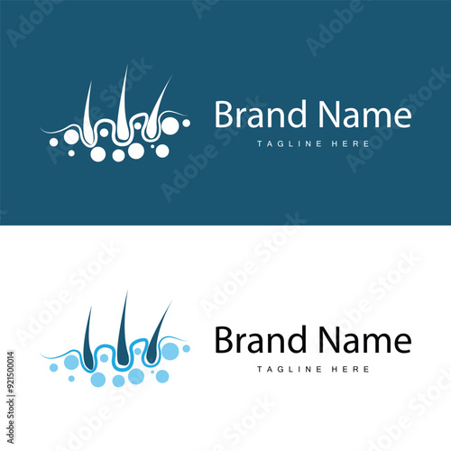 Hair care logo design simple hair skin care silhouette illustration vector template