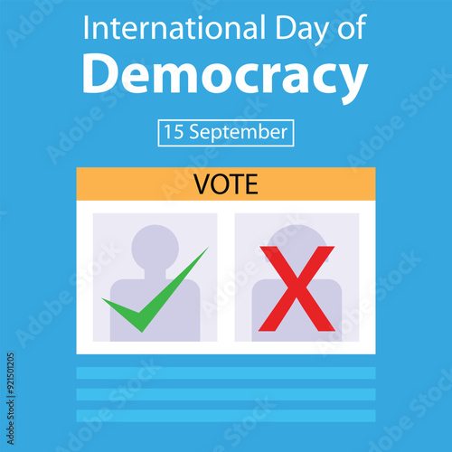 illustration vector graphic of voting paper, showing silhouettes of prospective candidates, perfect for international day, international day of democracy, celebrate, greeting card, etc.