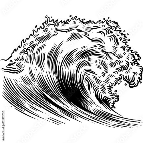 Photography Hand drawn Ocean Waves Sketch Illustration