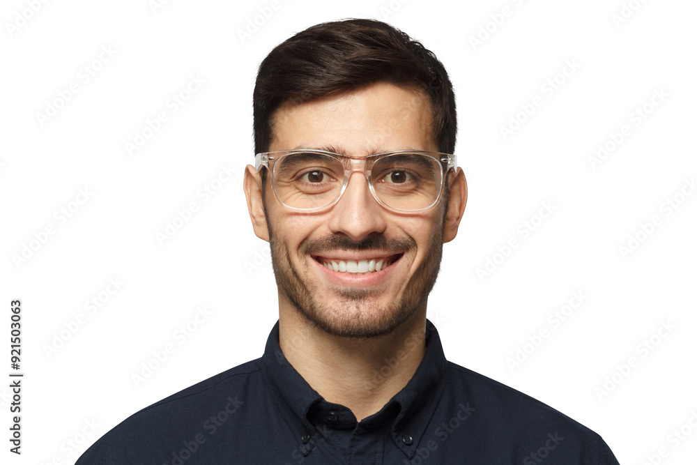 Close-up of young businessman, smiling, feeling relaxed and ready for future success Close-up of young businessman, smiling, feeling relaxed and ready for future success