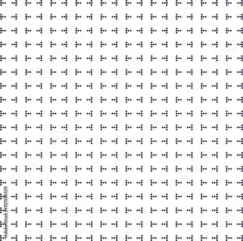 The dots, in separate groups of three and four, form a symmetrical pattern.